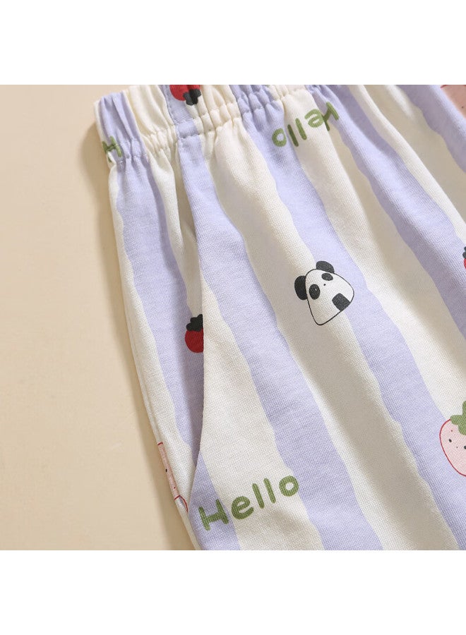 Fenton Fenteng Women's Summer Cotton Thin Breathable Shorts Casual Loose Home Pants Single Pants Lavender Purple XL - Image 3