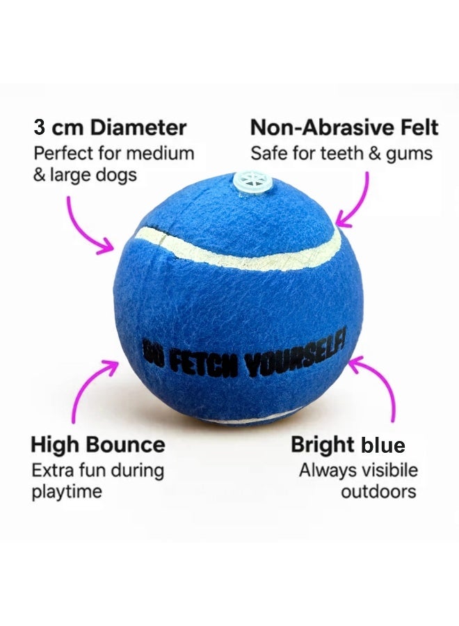 Elan Pet Tennis Ball Po 1 With Squeaker Blue – Durable Dog Toy Ball With Built-In Squeaker For Fetch, Training And Interactive Play - Image 3