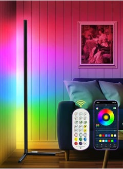 بيوينتي RGB Color Changing Corner Lamp – Smart LED Floor Lamp with APP  Remote Control, Reactive Music Mode, DIY Mode, Dimmable Modern Metal Standing Lamp 125cm  - Image 1