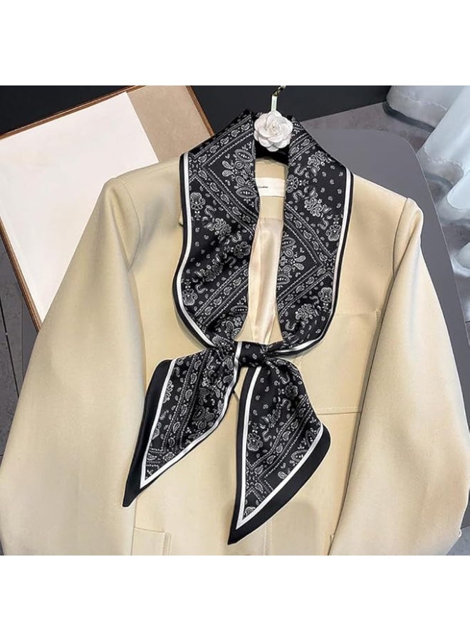 Silk Like Scarf for Women Neck Scarf Belt Satin Scarf for Hair Tie Fashion Purse Scarf for Handbag Accessories Charm - Image 4