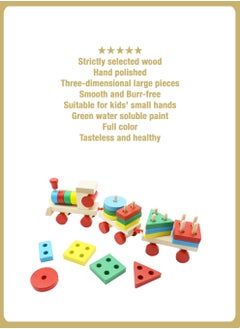 al ostoura toys Montessori Wooden Activity Cube Shape Matching Train Educational Toy  - Image 5