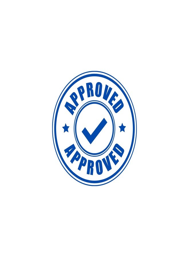 Everyday Walk Pre-Ink Stamp with Message Approved Round Shape (Blue) - Image 2