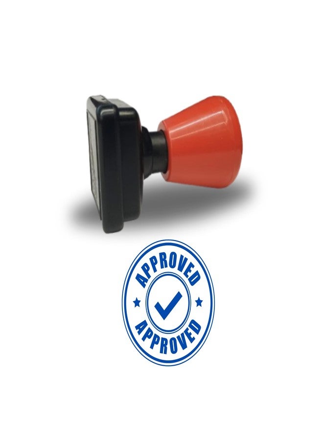 Everyday Walk Pre-Ink Stamp with Message Approved Round Shape (Blue) - Image 1