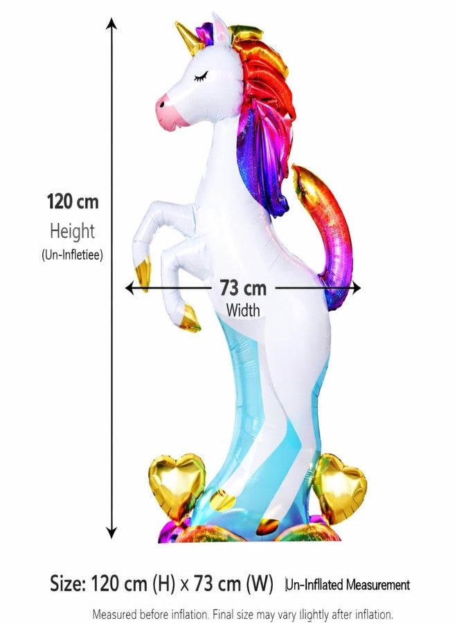Fun Affairs Giant 48 inches Self Standing Unicorn Balloon 4D Assembly Large Unicorn Foil Balloon Inflatable Air Balloon Birthday Party Decoration Indoor and Outdoor, 1 Pc, Multicolor - Image 2