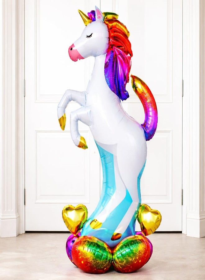 Fun Affairs Giant 48 inches Self Standing Unicorn Balloon 4D Assembly Large Unicorn Foil Balloon Inflatable Air Balloon Birthday Party Decoration Indoor and Outdoor, 1 Pc, Multicolor - Image 3
