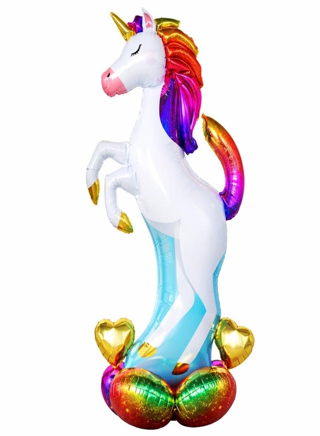 Fun Affairs Giant 48 inches Self Standing Unicorn Balloon 4D Assembly Large Unicorn Foil Balloon Inflatable Air Balloon Birthday Party Decoration Indoor and Outdoor, 1 Pc, Multicolor - Image 1