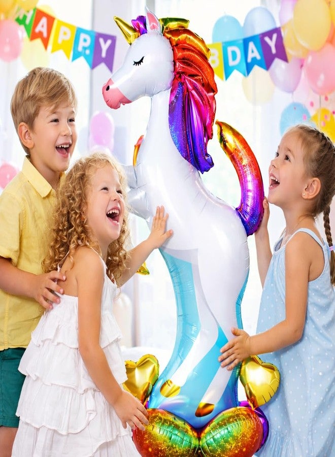 Fun Affairs Giant 48 inches Self Standing Unicorn Balloon 4D Assembly Large Unicorn Foil Balloon Inflatable Air Balloon Birthday Party Decoration Indoor and Outdoor, 1 Pc, Multicolor - Image 5