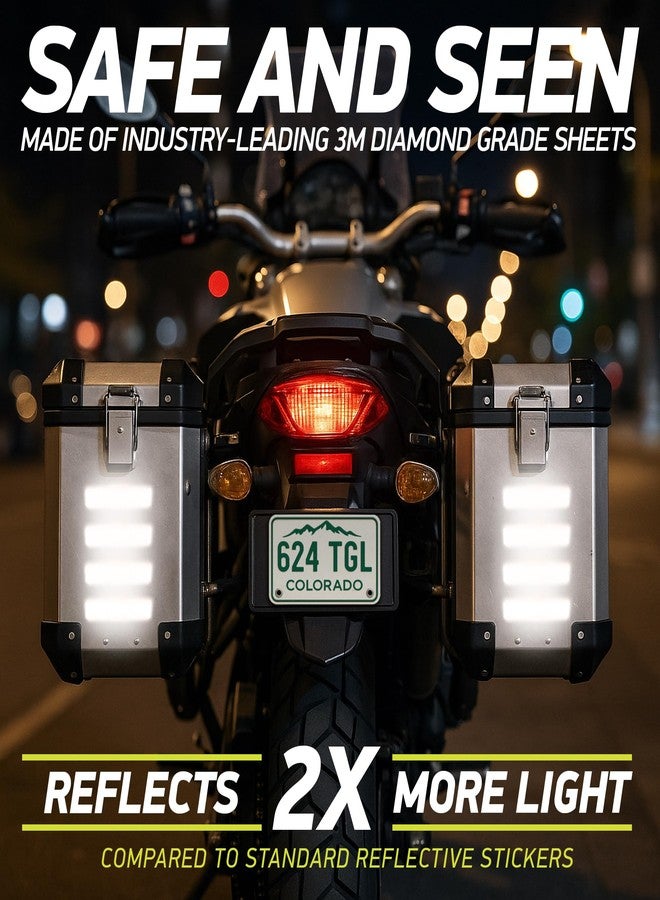 Byllstore Reflective Stickers | 3M Diamond Grade | White | 1.25″ x 6″ | 5-Pack | Reflective Safety Tape for Helmets, Cars, Mailboxes & More - Image 3