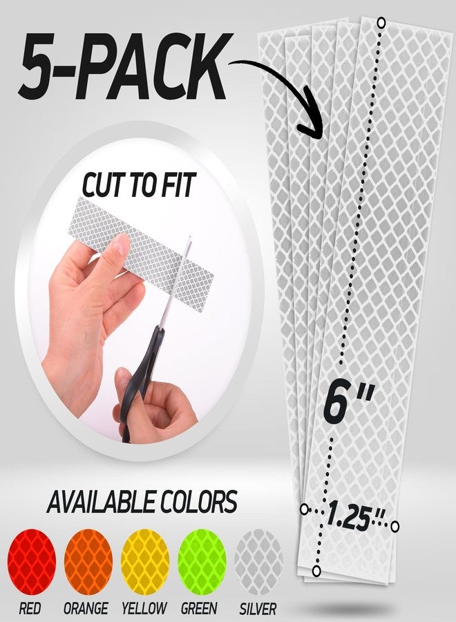 Byllstore Reflective Stickers | 3M Diamond Grade | White | 1.25″ x 6″ | 5-Pack | Reflective Safety Tape for Helmets, Cars, Mailboxes & More - Image 5