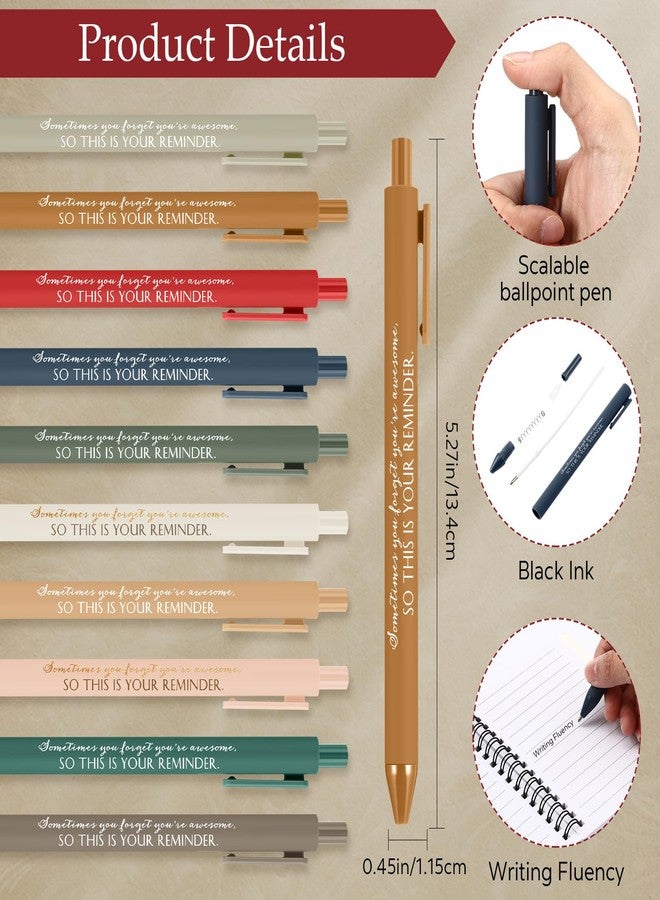 Chuangdi 10 Sets Back to School Teacher Gifts Appreciation Journal Inspirational Notebook with Sticky Notepad Ballpoint Pen Bulk Thank You Gifts for Student Staff Team Coworker Nurse(Morandi) - Image 3