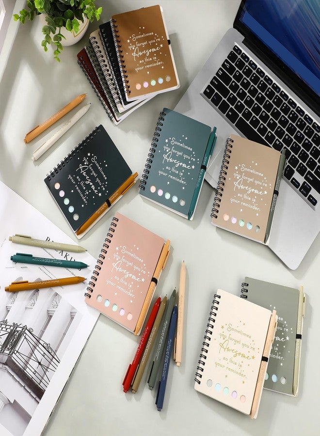 Chuangdi 10 Sets Back to School Teacher Gifts Appreciation Journal Inspirational Notebook with Sticky Notepad Ballpoint Pen Bulk Thank You Gifts for Student Staff Team Coworker Nurse(Morandi) - Image 4