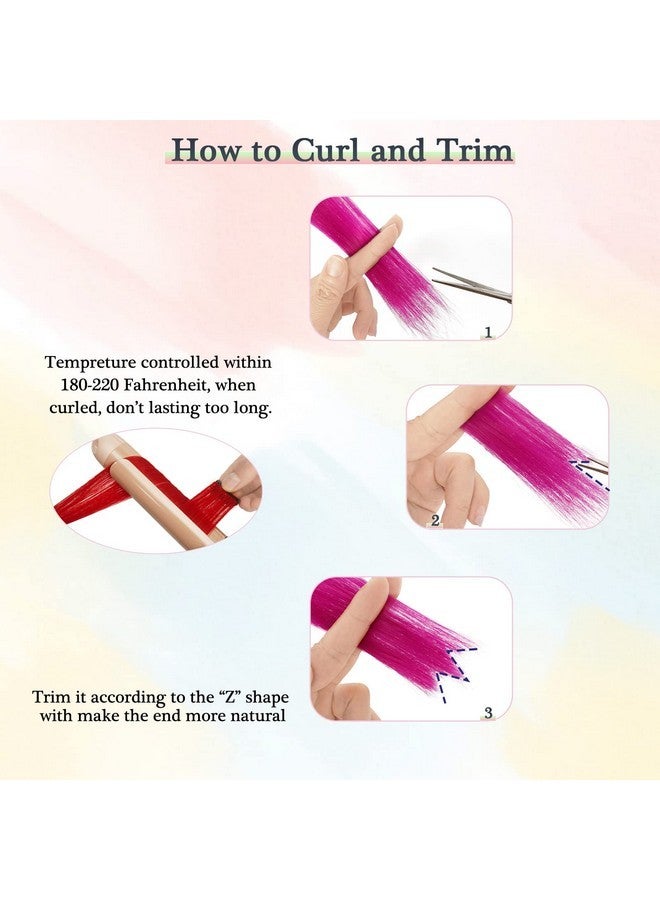 BARSDAR Light Blue Hair Extensions Clip in - Colored Blue Hair Extensions for Women, 22'' 12 PCs Colorful Hair Extensions Straight Synthetic Blue Hairpieces Christmas Halloween Hair - Sky Blue - Image 5