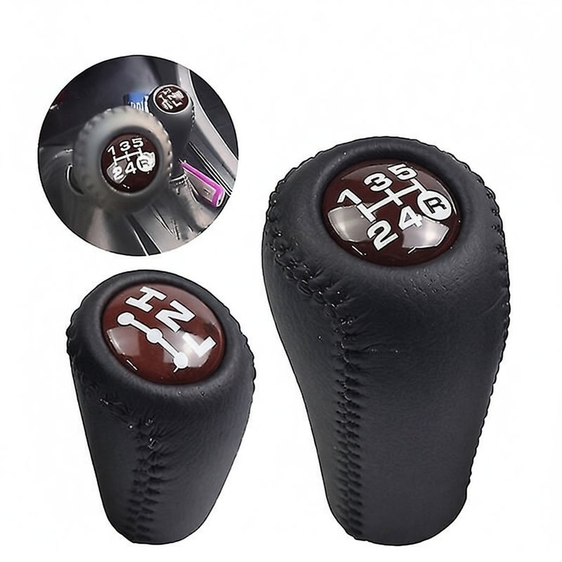 Red Wooden Color Transmission Gear Shift Knob Compatible With Toyota Land Cruiser Prado 120 2003 - Image 1
