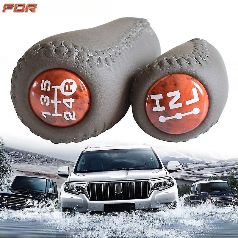 Red Wooden Color Transmission Gear Shift Knob Compatible With Toyota Land Cruiser Prado 120 2003 - Image 5