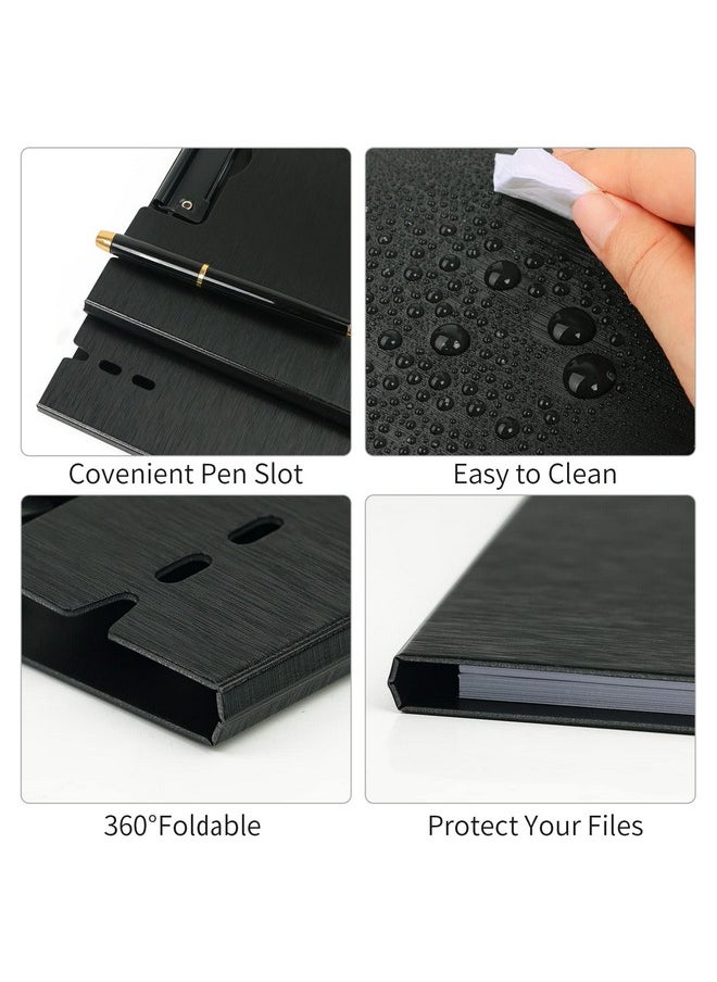 URbantin A4 Clipboard Foldera4 Foldable Clipboards With Pocket5 Pack A4 Clipboards Clip Board For Memo Form Document & School Office Work Classroom Folder (Black)  - Image 3