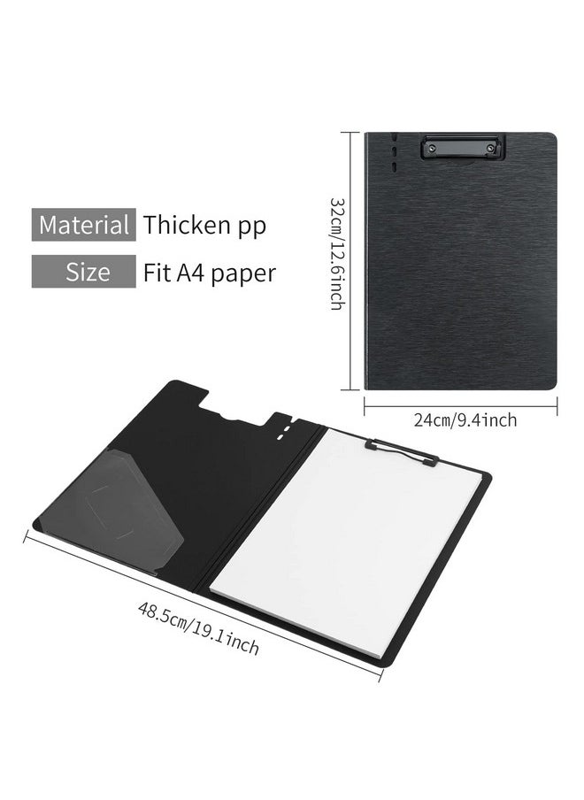 URbantin A4 Clipboard Foldera4 Foldable Clipboards With Pocket5 Pack A4 Clipboards Clip Board For Memo Form Document & School Office Work Classroom Folder (Black)  - Image 2