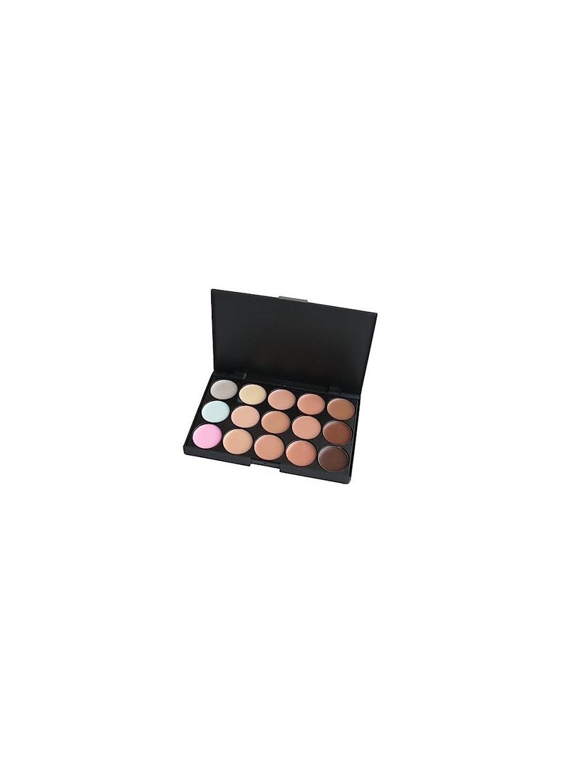 ORiTi 15 Colors Cosmetics Cream Contour Foundation Concealer Palette Kit with 11pcs Bamboo Brush - Image 2