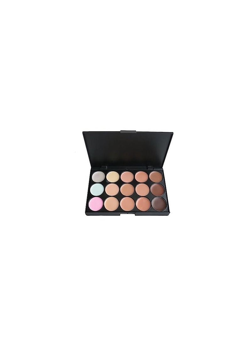 ORiTi 15 Colors Cosmetics Cream Contour Foundation Concealer Palette Kit with 11pcs Bamboo Brush - Image 5