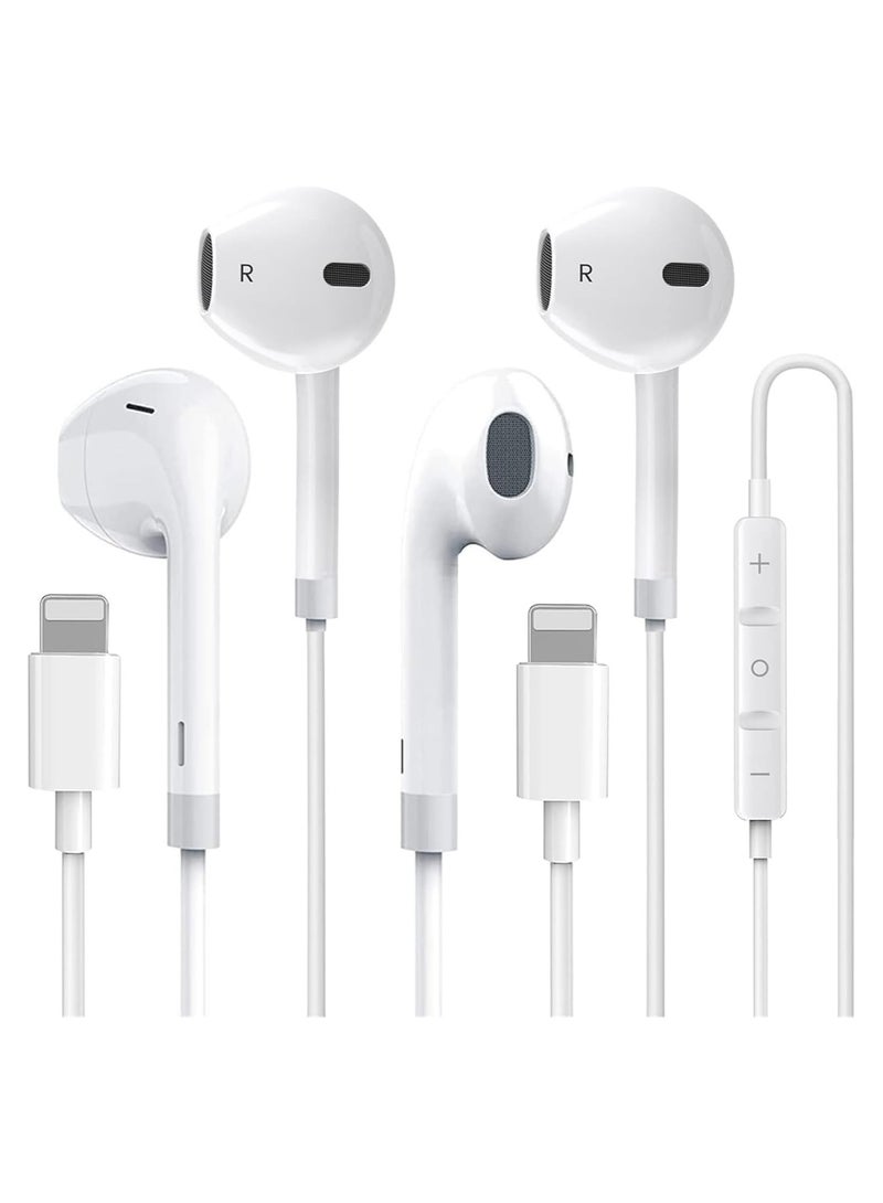 ELTRAZONE عبوة 2 - سماعات أبل / سماعات سلكية / سماعات آيفون / لايتنينغ [معتمدة من أبل MFi] مع ميكروفون مدمج وتحكم في مستوى الصوت متوافقة مع آيفون 7/8/X/11/12/13/14/برو/برو ماكس، تدعم جميع أنظمة iOS - Image 1