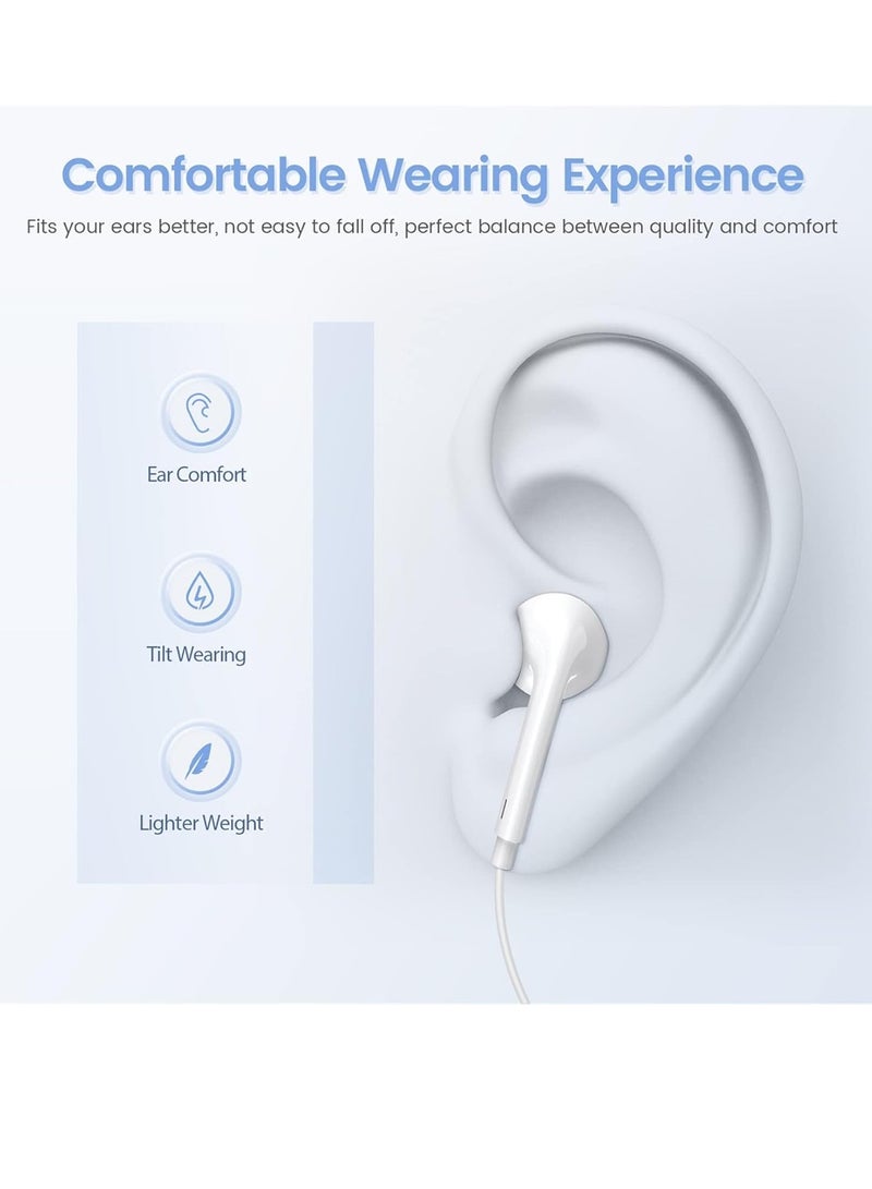 ELTRAZONE عبوة 2 - سماعات أبل / سماعات سلكية / سماعات آيفون / لايتنينغ [معتمدة من أبل MFi] مع ميكروفون مدمج وتحكم في مستوى الصوت متوافقة مع آيفون 7/8/X/11/12/13/14/برو/برو ماكس، تدعم جميع أنظمة iOS - Image 3