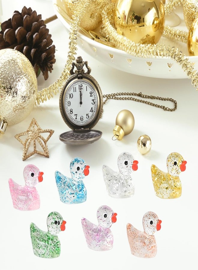 FEILIBAY 50 PCS Miniature Glitter Ducks, Tiny Resin Ducks for Fairy Garden, Xmas Party Favors, Holiday Decorations - Image 5