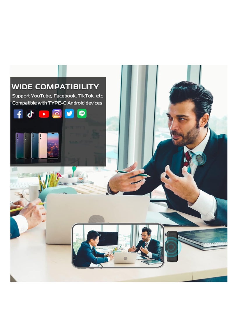 Ulanzi - ULANZI J12 Wireless Lavalier Microphone For USB C Phone 2 In1 Plug Play Mic Ith Charging Case For Phone Video Recording Interview Youtubers Vloggers 20m Transmission Range - Image 1