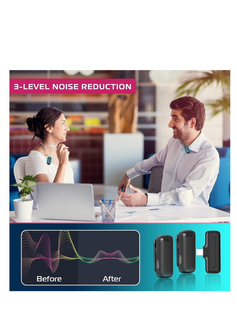 Ulanzi - ULANZI J12 Wireless Lavalier Microphone For USB C Phone 2 In1 Plug Play Mic Ith Charging Case For Phone Video Recording Interview Youtubers Vloggers 20m Transmission Range - Image 1