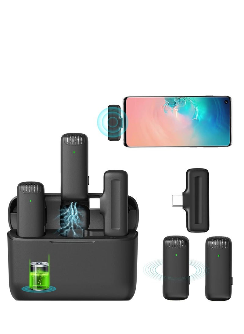 Ulanzi - ULANZI J12 Wireless Lavalier Microphone For USB C Phone 2 In1 Plug Play Mic Ith Charging Case For Phone Video Recording Interview Youtubers Vloggers 20m Transmission Range - Image 1