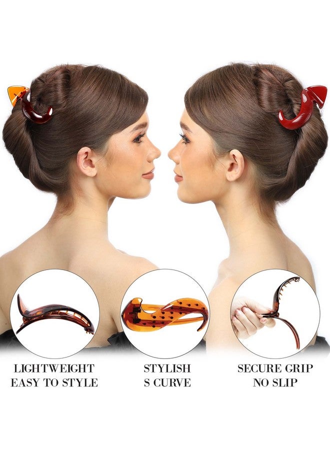 RC ROCHE ORNAMENT 6 Pcs Womens S Shape Anti Slip Firm Grip Comfortable Side Slide Beauty Chic Strong Premium Quality Plastic Lightweight Hair Accessories Clips Medium Brown - Image 3