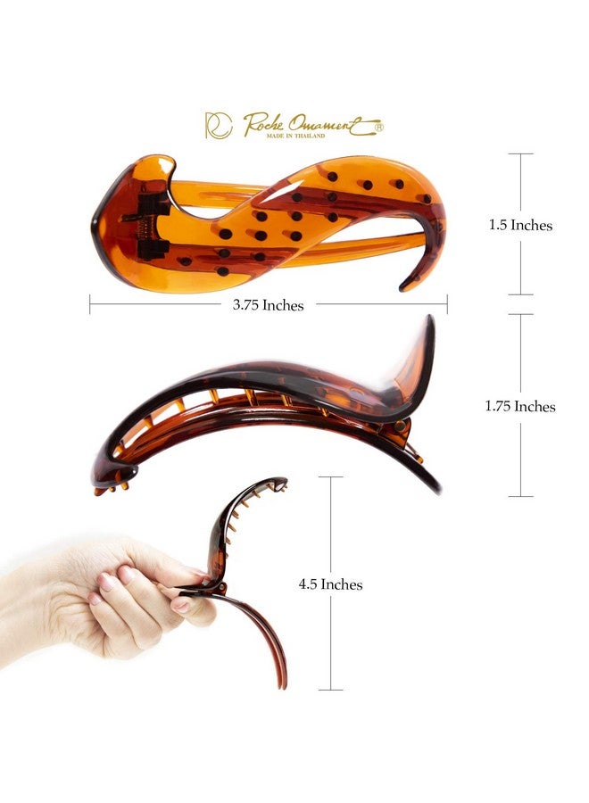 RC ROCHE ORNAMENT 6 Pcs Womens S Shape Anti Slip Firm Grip Comfortable Side Slide Beauty Chic Strong Premium Quality Plastic Lightweight Hair Accessories Clips Medium Brown - Image 5