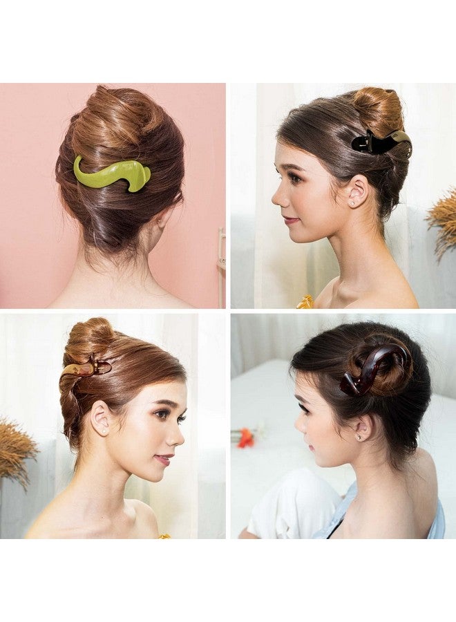 RC ROCHE ORNAMENT 6 Pcs Womens S Shape Anti Slip Firm Grip Comfortable Side Slide Beauty Chic Strong Premium Quality Plastic Lightweight Hair Accessories Clips Medium Brown - Image 4