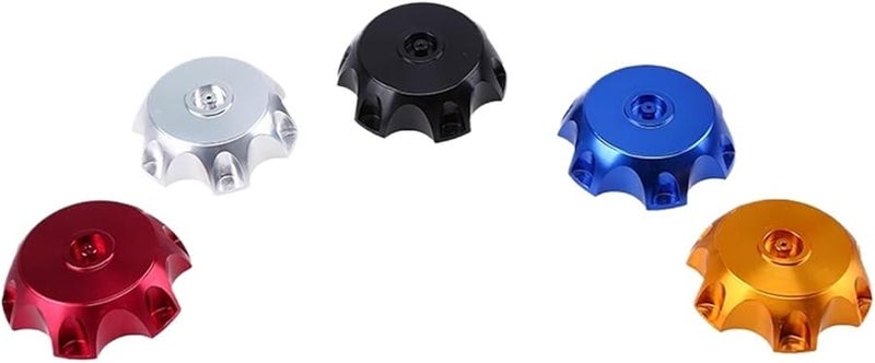 Universal Motorcycle ATV Fuel Gas Cap Cover Breather Pipe Set Silver - Image 3