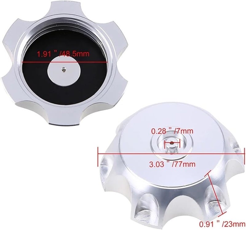 Universal Motorcycle ATV Fuel Gas Cap Cover Breather Pipe Set Silver - Image 5