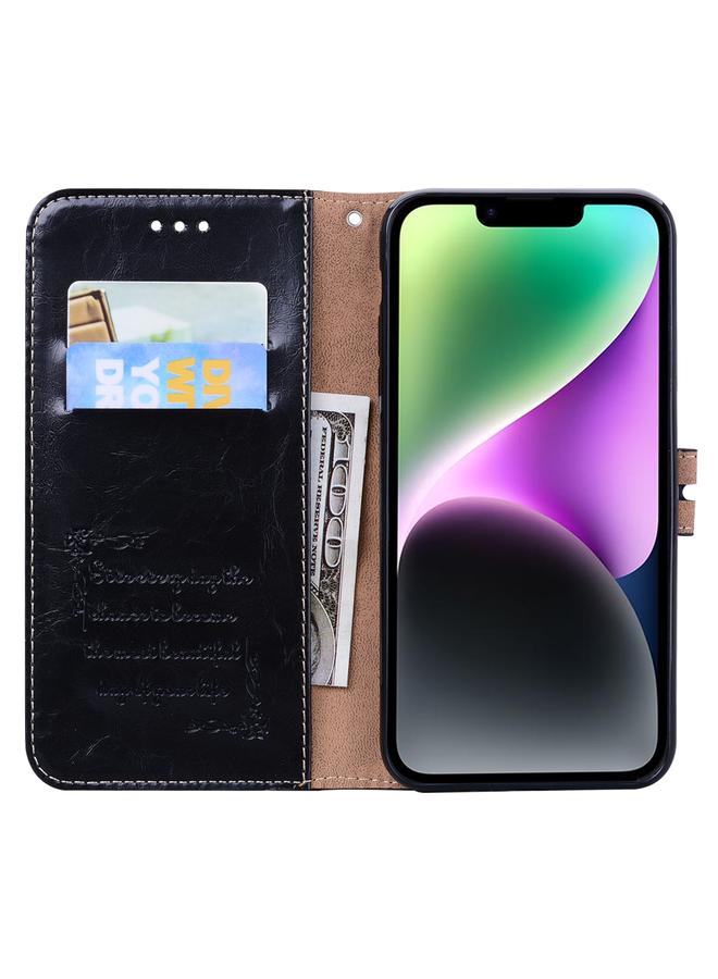 اس-توب جراب هاتف iPhone 14 مصنوع من الجلد بنسيج الشمع الزيتي - Image 4