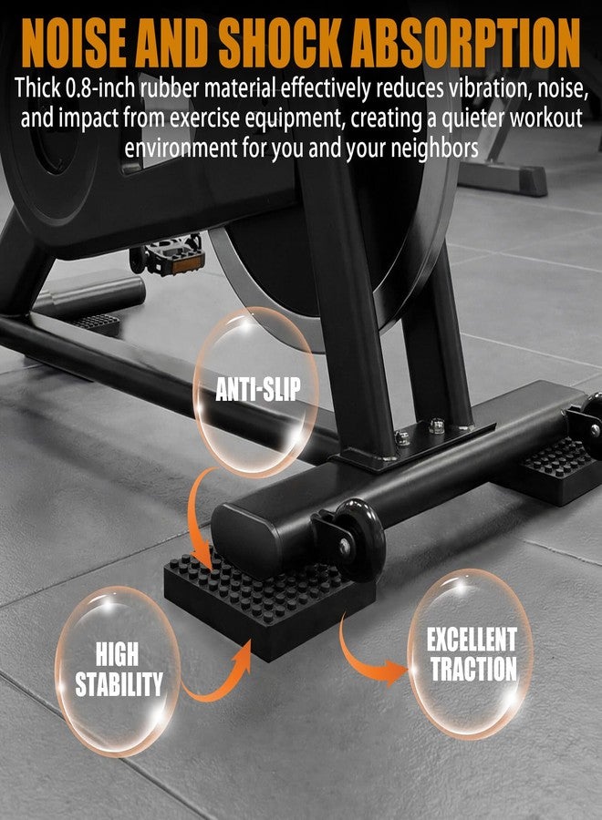 ZTTM Exercise Equipment Mat Heavy Duty 4 x 4 x 0.8 Inches 4-Pack, Anti-Slip Noise Reduction Shockproof for Treadmill Stationary Bike Hardwood Floors and Carpets - Image 5