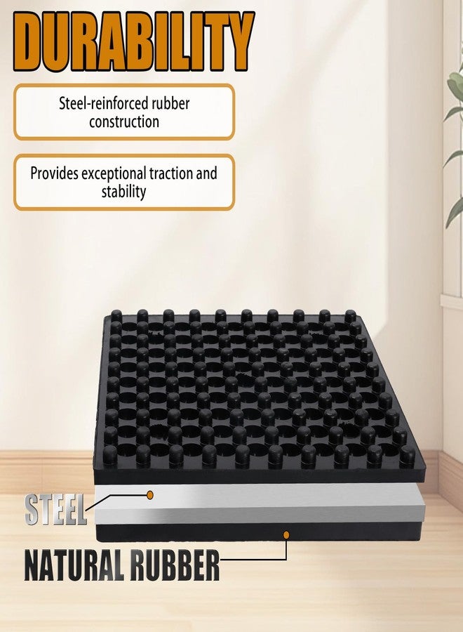 ZTTM Exercise Equipment Mat Heavy Duty 4 x 4 x 0.8 Inches 4-Pack, Anti-Slip Noise Reduction Shockproof for Treadmill Stationary Bike Hardwood Floors and Carpets - Image 3