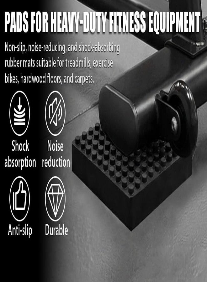 ZTTM Exercise Equipment Mat Heavy Duty 4 x 4 x 0.8 Inches 4-Pack, Anti-Slip Noise Reduction Shockproof for Treadmill Stationary Bike Hardwood Floors and Carpets - Image 4