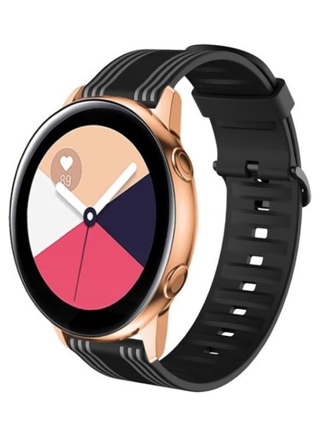 حزام السيليكون الأسود المخطط 22 مم ، متوافق مع Huawei Watch GT2 و GT2e - Image 1