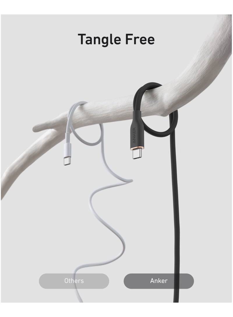 Anker Type C Cable，2 Pack USB A to USB C Flow Cord, Fast Charging for iPhone 17 16 or Max Plus and More (6FT, Black) - Image 4