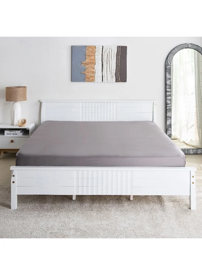 Home Box Opulent Luxe Solid Cotton Queen Fitted Sheet - 150x200+40 cm