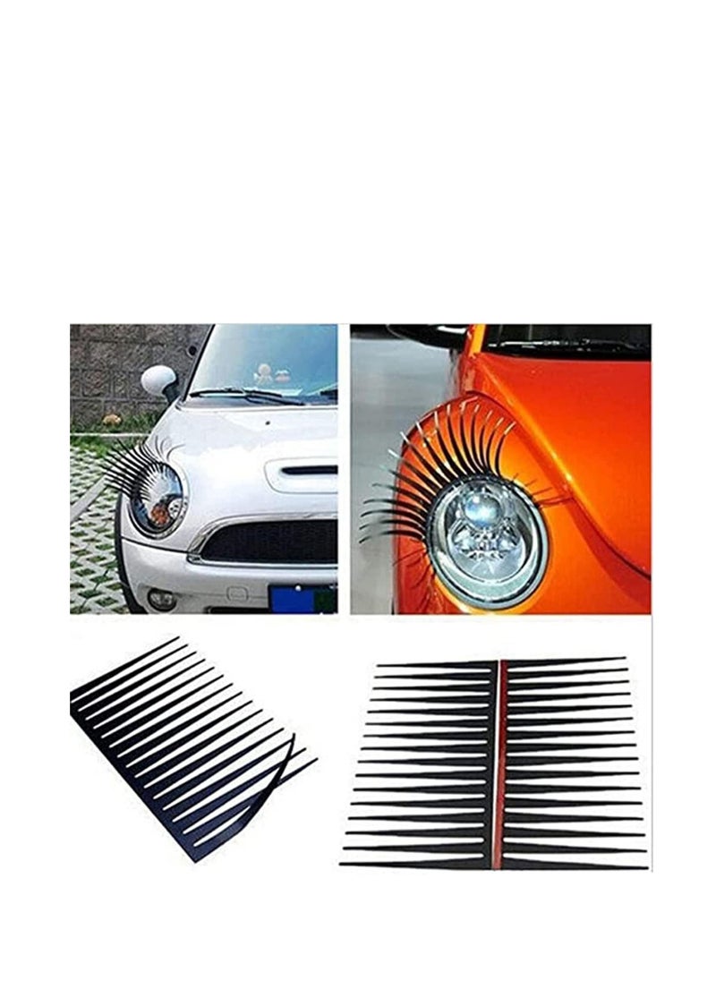 SYOSI - Car Headlight Sticker False Eye Lash Sticker Cute Car Eyelashes Funny Eyelashes Auto Head Lamp Decoration Decals 2pcs for Volkswagen Beetle Withstands All Weather  Driving Conditions - Image 1