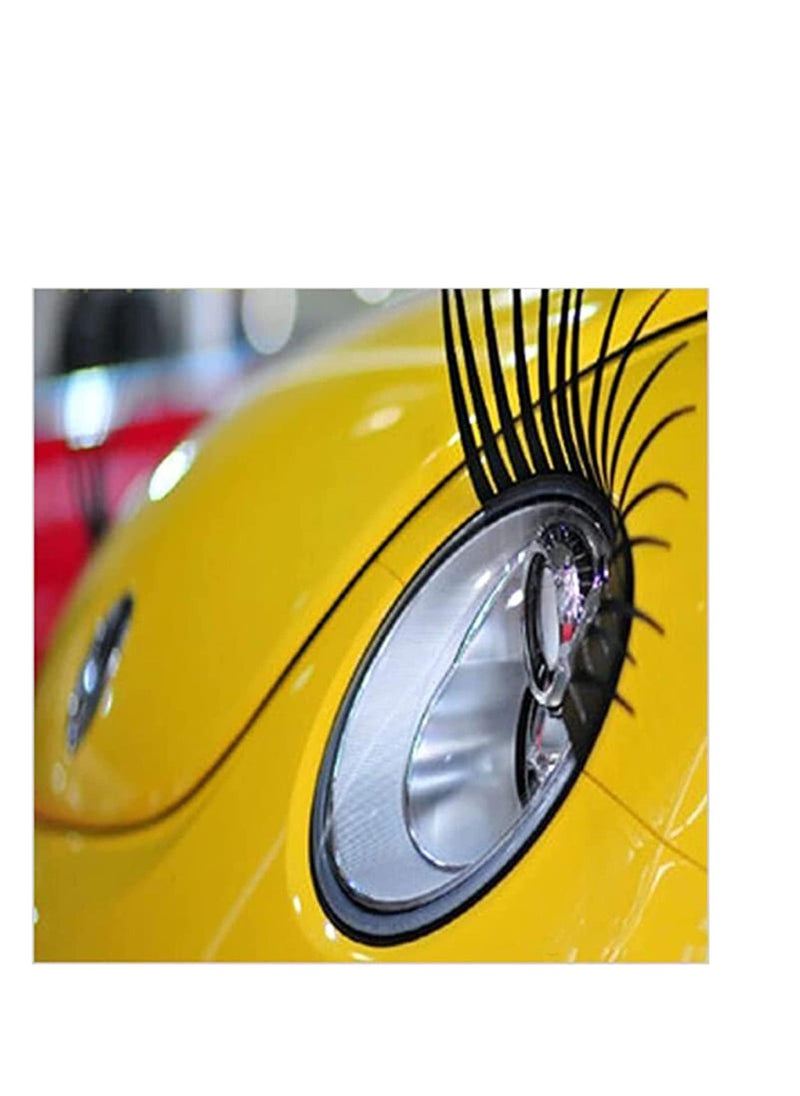 SYOSI - Car Headlight Sticker False Eye Lash Sticker Cute Car Eyelashes Funny Eyelashes Auto Head Lamp Decoration Decals 2pcs for Volkswagen Beetle Withstands All Weather  Driving Conditions - Image 1