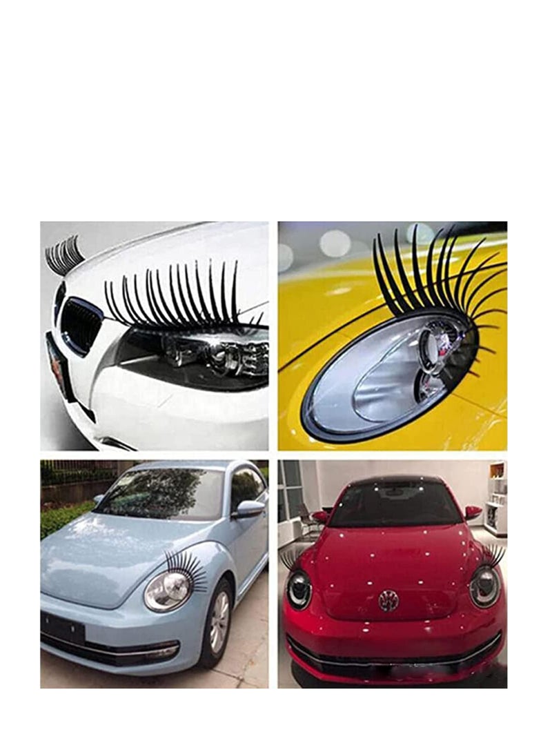 SYOSI - Car Headlight Sticker False Eye Lash Sticker Cute Car Eyelashes Funny Eyelashes Auto Head Lamp Decoration Decals 2pcs for Volkswagen Beetle Withstands All Weather  Driving Conditions - Image 1