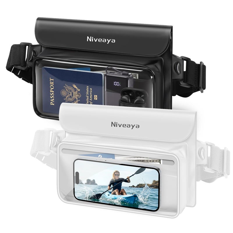 Niveaya IPX8 Waterproof Fanny Pack for Men Women Large Capacity Touch Screen Dry Bag for Kayaking Paddle Boarding Waterpark Swimming Essentials Adjustable Waist Strap Pouch for Cell Phone - Image 2