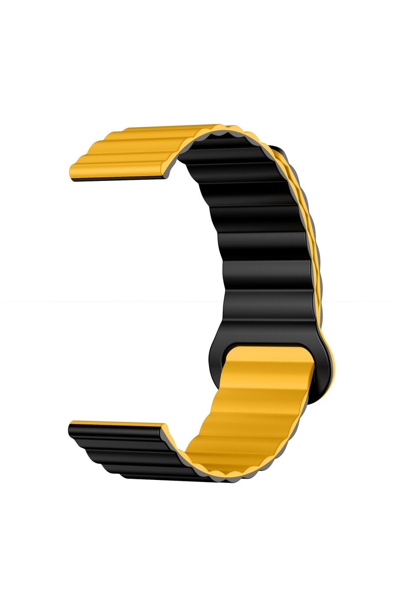 Kieslect 22MM Yellow+Black Loop Magnetic Strap - Image 1