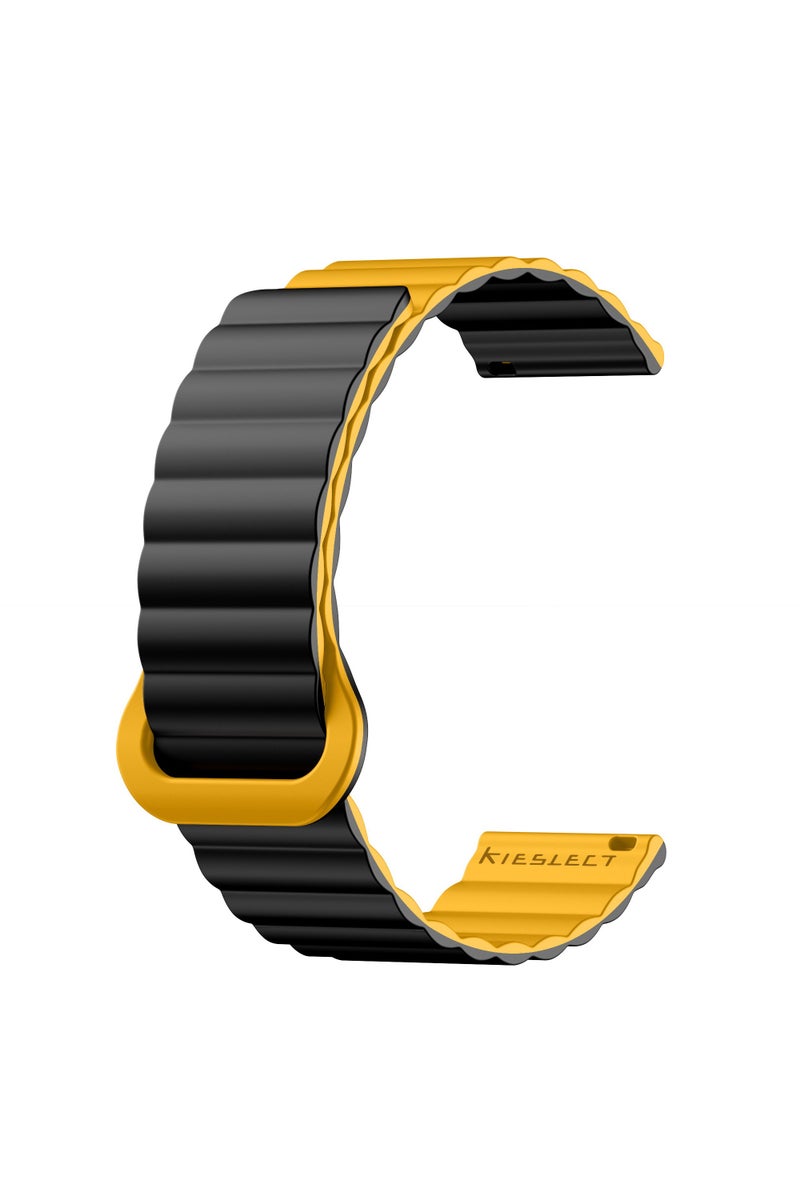 Kieslect 22MM Yellow+Black Loop Magnetic Strap - Image 2