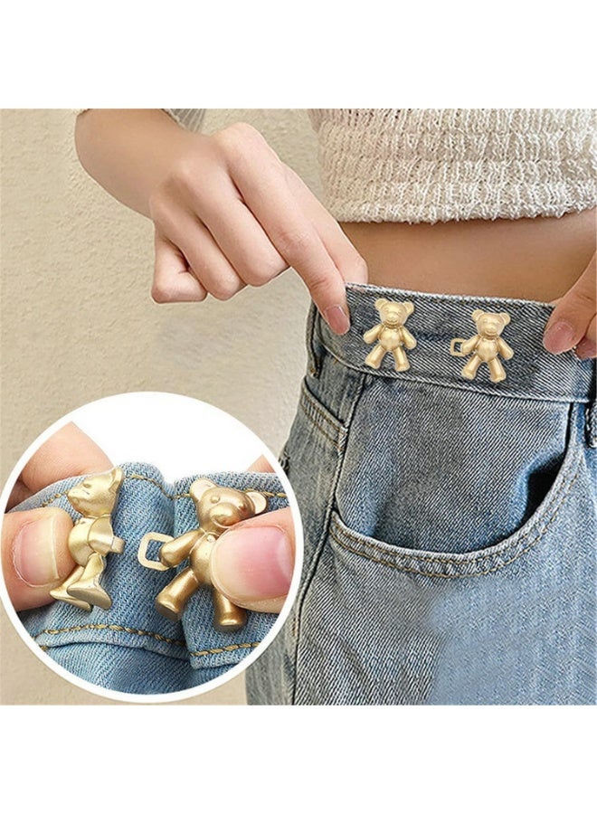 HZYH 8 Pcs Bear Jean Button Pins – Pants Waist Tightener Clips, No-Sew Button Fix for Loose Jeans, Cute Bear Clips for Pants  Adjustment - Image 4