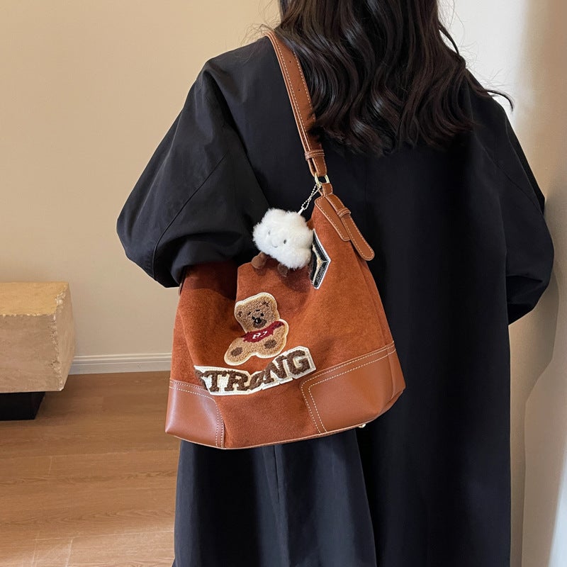 All-Matching Ins Retro Fashion Shoulder Bag Female 2023 Winter This Year Popular Korean Style Underarm Bag Tote Bag Fashion - Image 3