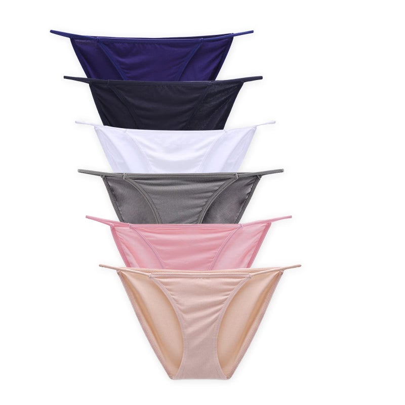 Buankoxy Women's Low-Rise String Bikini Panty Stretch Briefs (7, Multi Colors) - Image 1