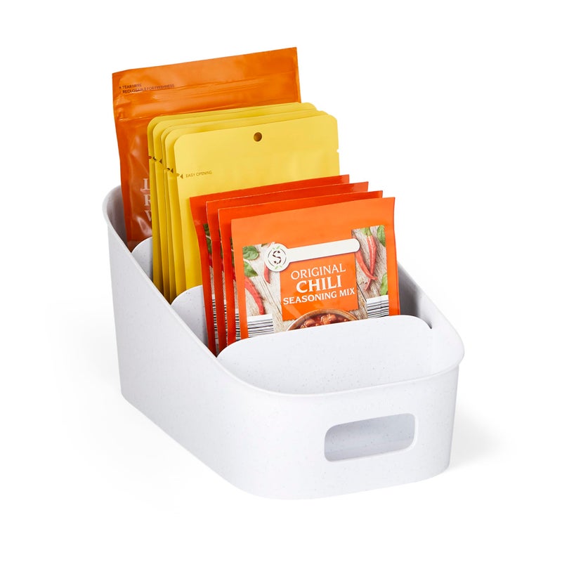 منظم حزم YouCopia ShelfBin 4 طبقات بتصميم درج مرتفع مقسم خالي من BPA لحفظ الطعام في المطبخ وخزائن تنظيم أكياس الشاي والأدوية والمزيد